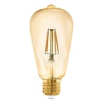 Eglo Connect.z Ampoule LED E27 connectée, ST64, ZigBee, contrôlable par appli et commande vocale, intensité variable, blanc chaud, 500 lumens, 5,5 W, ambré, design vintage