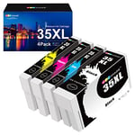 GPC Image Compatible Ink Cartridges Multipack Replacement for Epson 35XL 35 XL for WorkForce Pro WF-4720DWF WF-4725DWF WF-4730DTWF WF-4730DWF WF-4740DTWF WF-4740DWF(Black Cyan Magenta Yellow, 4-Pack)