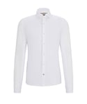 Hugo Boss Black Mens C-hal-spread Collar Long Sleeved Shirt White - Size 17 inch