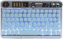 Clavier Bluetooth Sans Fil Pour Ipad,10"" Caravale Sans Fil De Backlight Rond Keys,Rechargeable Silencieux Ultra-Slim Clavier Sans Fil Pour Windows/Ios/Android,Ipad 9Th / 8Th Gen/Pro(Bleu Clair)