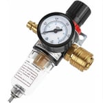 Régulateur d'air 1/4, 1/4 - Filtre à air - Compresseur d'humidité - Séparateur d'eau et d'huile - Régulateur de pression - Lubrifiant pour
