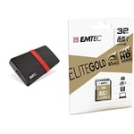 EMTEC - Pack Création : Disque SSD Portable X200 1 Tera + Cartes SD UHS-1-U1 32 GB