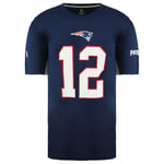 Fanatics NFL New England Patriots 12 Mens T-Shirt - Navy Cotton - Size Large