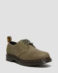 DR MARTENS 1461 STREETER LEATHER AND EH SUEDE SHOES IN OLIVE SIZE UK 9 / EU 43