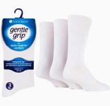 Mens Non Elastic Diabetic Socks White Gentle Grip Soft Loose Top 3 Pairs 6-11