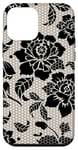 Coque pour iPhone 12 mini Étui de téléphone esthétique pour iPhone avec mosaïque en dentelle noire