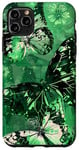 Coque pour iPhone 11 Pro Max Green Pop Art Floral Esthétique Y2k Ailes de fée Papillon Alt