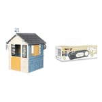 Smoby - Maison 4 Saisons - Cabane de Jardin Enfant - Activités Ludiques sur Le Thème de la Météo - 810731 & Sonnette Electronique - Accessoire de Maison Smoby - Plein Air - Dès 2 Ans - Gris - 810917