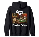 Dogs Playing Poker Pugs Pug Dog Zip Hoodie