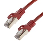 Câble réseau S/FTP PIMF Cat. 7 0,50 m Rouge Patch Cable Gigabit Ethernet LAN DSL CAT7