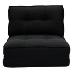 Miliboo - Chauffeuse 1 place convertible en tissu noir sally