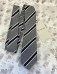 NEW! Premium by Jack & Jones grey/blue melange striped silk/wool-blend tie