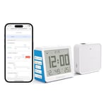 Meross Thermomètre Hygromètre Connecté WiFi (AVEC HUB MSH450), Moniteur de Température et d’Humidité Compatible avec Apple Home, Alexa et Google Home, Surveillance à Distance et Notification d’Alarme