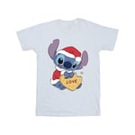 Disney Mens Lilo And Stitch Christmas Love Biscuit T-Shirt S Wh White S