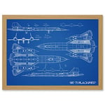 Artery8 SR-71 Blackbird Habu US Airforce Aircraft Spy Plane Blueprint Plan Artwork Framed Wall Art Print A4