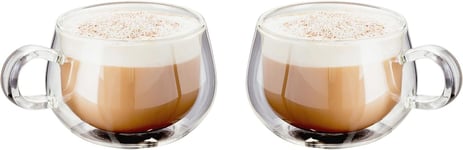 Judge Double Walled Glass Cappuccino Coffee Handled Cups, Set of 2, 225ml -... 