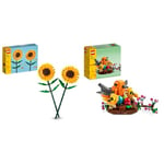 LEGO Creator Sunflowers, Artificial Flowers Building Kit for Kids Aged 8+, Display as Bedroom & Creator Bird's Nest Set, Building Toys for 9 Plus Year Old Girls, Boys & Kids With a Passion