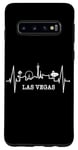Coque pour Galaxy S10 Las Vegas Silhouette Battement Coeur J'adore Las Vegas