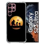 Cokitec Coque Renfocée en Verre Trempé pour Samsung Galaxy S23 Ultra Manga Dragon Ball Vintage