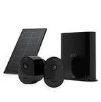 Arlo Pro3 2K Smart Home Security CCTV Camera system with solar panel | 2 Camera Kit with solar panel bundle (VMS4240B and VMA5600B) - black edition