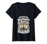 Womens I’m With The Mummy Squad Funny Halloween Mummy hilarious V-Neck T-Shirt