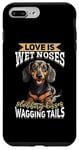 Coque pour iPhone 7 Plus/8 Plus Teckel blaireau wiener saucisse chien Love is wet nezes