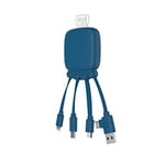 Xoopar Câble Multi Connecteurs USB - Hub USB 4 en 1 : USB C, USB et Micro USB - Câble Chargeur Universel et Batterie Externe 3000 mAh - Câble Multi téléphone - Octopus Gamma (Bleu)