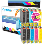 10 cartouches jet d'encre Jumao compatibles pour Epson Expression Home XP345 445 +Fluo offert