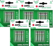 AAA RECHARGEABLE BATTERIES AGFA Ready to Use 600mAh - Dect Phones Solar Lights