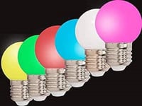 Ibiza - LEDSTRING-6BULBS - Lot de 6 ampoules pour l'extérieur de couleur : rouge, vert, bleu, blanc chaud, jaune et rose - Culot E27 - IP44