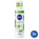 3x Nivea Deodorant Spray 125 Ml. Naturally Good Green Tea