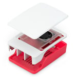 Raspberry Pi SC1159 Kabinett med vifte for Raspberry Pi 5 Model B Red/White