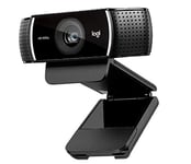 Logitech C922 Pro Stream Webcam - Black (Full HD 1080p Camera Streaming Webcam, Records and Streams Your Gaming Sessions in Rich HD for Streaming, Background, with Tripod Included)