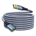 Cable De Rallonge Usb 5M, Usb 3.0 Male Vers Femelle Rallonge Cable Transfert De Données À Grande Vitesse 5Gbps Pour Console De Jeu, Imprimante, Webcam, Clavier Usb, Lecteur Flash, Disque Dur[X601]