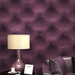 HANMERO Papier Peint Moderne Européen Luxe 3D Faux Cuir PVC Mural Wallpaper pour Chambre, TV Fond, Bureaux, Violet-7 Couleurs au Choix