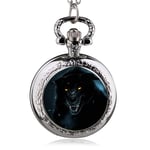 DSHUJC Montre de Poche, Mode Loup Montre de Poche à Quartz Pendentif Collier Hommes Montre Femmes Montre