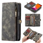 CaseMe Vintage 2-in-1 (iPhone 11 Pro Max) - Harmaa