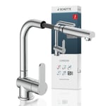 Schütte Robinet de Cuisine Basse Pression London de avec douchette extractible, Robinet pour Chauffe-Eau/appareils sous évier, orientable à 360 degrés, mitigeur d'évier 79719, Chrome