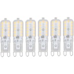 Sjlerst - G9 led Dimmable Blanc Chaud Ampoule led G9 5W Halogène Lumière Lampe led G9 360°Larges Angle de Faisceau 22 2835 SMD,6pcs