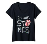 Official The Rolling Stones Glass Logo V-Neck T-Shirt