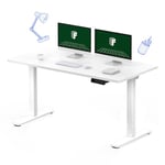 FLEXISPOT Bureau Assis Debout, 100x60 Une Pièce, 2 Moteurs Puissants, Bureau Réglable en Hauteur, Bureau Assis Debout Électrique avec Fonction Mémoire, Plateau Blanc+Cadre Blanc