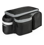 Wozinsky Cykel Pannier Bag Rear Trunk Väska med axelrem och Bottle Case 6L - Svart (WBB3BK)