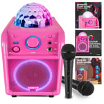 Kids Karaoke Speaker with Microphones, Bluetooth, USB, Lights, Portable - SBS55P