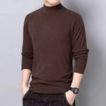 Develvet Halv Turtleneck Base Tröja Mäns Dubbelsida Plus Lång Ärm T-Shirt Trend Vinter Sträck Varm Under Kläder Dark Coffee Color 3L