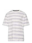 Mango Printed Striped T-Shirt Grå