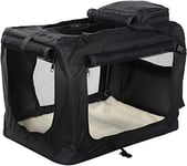 MOOL Niche de Transport en Tissu ultraléger avec Matelas en Polaire et Sac à Nourriture pour Animaux domestiques Noir Taille L 70 x 52 x 52 cm