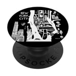 Profitez de New York City The Big Apple Street Food Doodles Map PopSockets PopGrip Adhésif