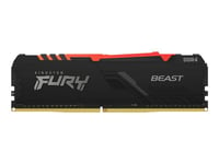 Kingston FURY Beast RGB - DDR4 - module - 8 Go - DIMM 288 broches - 3200 MHz / PC4-25600 - CL16 - 1.35 V - mémoire sans tampon - non ECC - noir