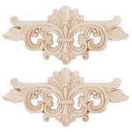 Joyzan Applique de Moulures en Bois Sculpté, Appliques Sculptée Décoratif Vintage Fleur Longue Sculpture Decal Meubles Porte Décoration Rétro Artisanat Stickers Ornements pour DIY Maison