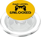 Dad Level Unlocked Gamer Dad New Father Achievement Funny PopSockets PopGrip pour MagSafe